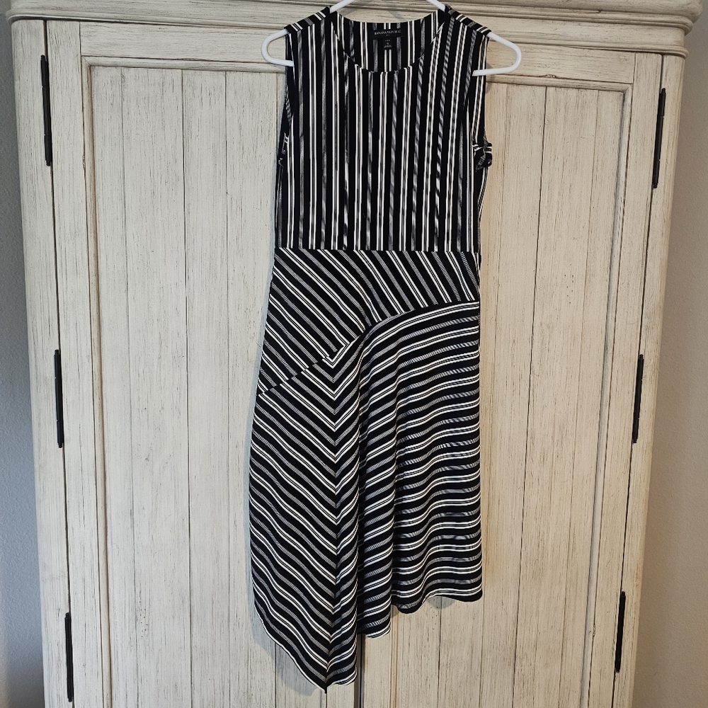 Banana Republic Black and White Asymmetrical Dress